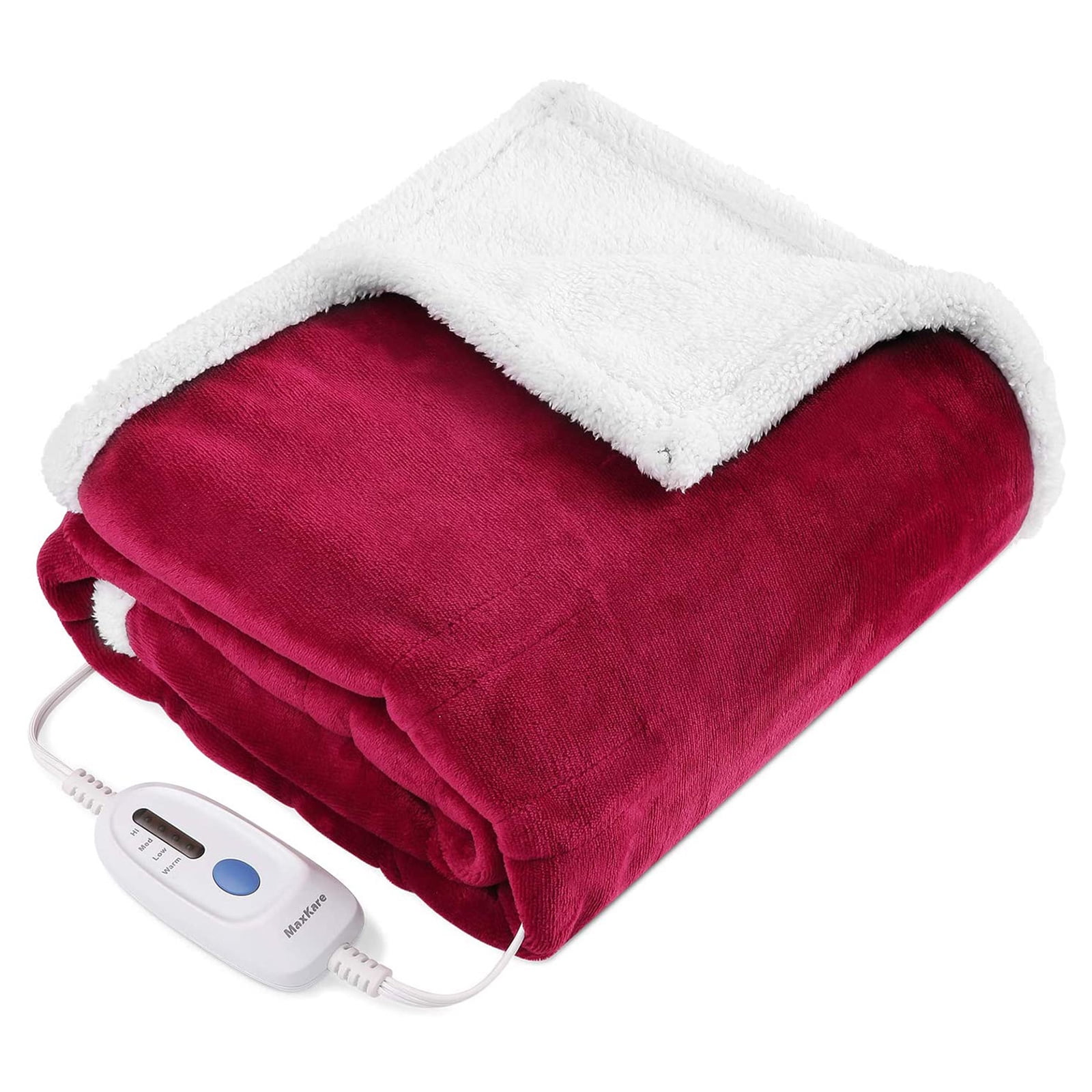 Maxkare Electric Blanket Heated Throw Flannel Sherpa Fast Heating Blanket 50 X 60 Etl Certification With 4 Heating Levels 3 Hours Auto Off Timing Settings Home Use Machine Washable Maxkare Electric Blanket Heated Throw Flannel Sherpa Fast Heating Blanket 50 X 60 Etl Certification With 4 Heating Levels 3 Hours Auto Off Timing Settings Home Use Machine Washable