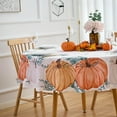 thumbnail image 3 of shiyou-Round Fall Orange Pumpkin Tablecloth 70 Inch Thanksgiving Pumpkin Buffalo Plaid Table Cloth - Autumn Harvest Polyester Table Cover Reusable Water Resistant for Holiday Party Outdoor Picnic, 3 of 4
