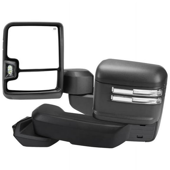 Matte Black Power Heated Towing Mirror with Smoked Turn Signal-Temperature Sensor for 2019-2022 Chevrolet Silverado 1500