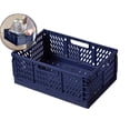 thumbnail image 1 of Dvruxg Foldable Plastic Storage Crates, Collapsible Stackable Bins Portable Baskets with Handle, Folding Containers for Office Kitchen Bedroom Bathroom, 1 of 5
