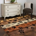 thumbnail image 3 of Burnt Orange Dog Paws 3x5 Area Rugs, Farmhouse Vintage Modern Brown Wood Non-Skid Rubber Backing Large Rectangle Rugs - Living Room Bedroom Home Office, Indoor Floor Mat Carpets Washable Rug, 3 of 9