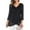 Black, variant on JGGSPWM Women Trendy Plus Size Solid Blouse 3 4 Sleeves V Neck Mesh Layer Cross Hem Design Relaxed Comfortable Tops Gray S