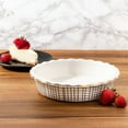 thumbnail image 2 of Thyme & Table Stoneware 9 Inch Pie Dish, Black & White Crosshatch, 2 of 5