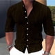 thumbnail image 1 of Camisa de hombre con estampado de rayas degradadas, cuello alto, rosa, azul, verde, caqui, gris, para exteriores, calle, manga larga, 1 of 6