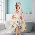 thumbnail image 6 of Beige Princess Dress Pattern Hooded Bath Towel，60"x35" for Ages 3 To 12 Kids, Quick Dry Lightweight Soft Microfiber Hood Beach Towel Cover Up for Kids, 6 of 7