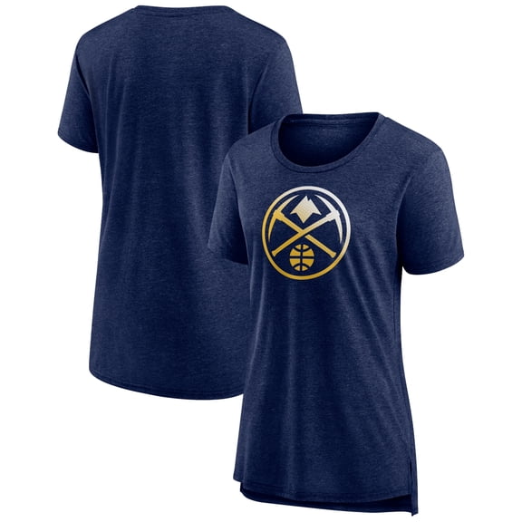 Women's Heather Navy Denver Nuggets Gradient Logo Tri-Blend T-Shirt