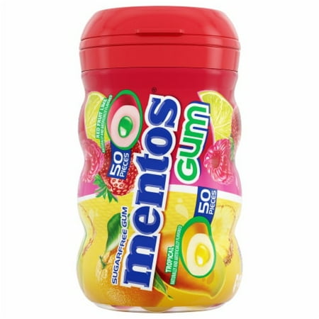 2X-Mentos Sugar Free Red Fruit Lime Tropical Flavored Chewing Gum - 50 pc