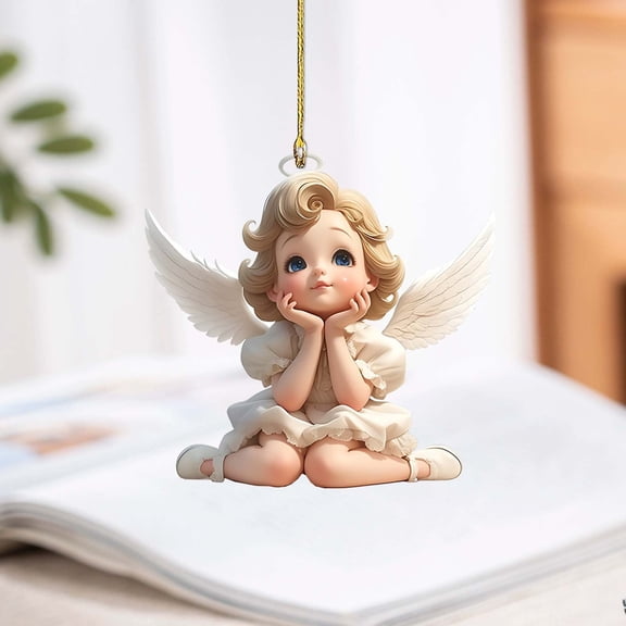 PPKVUFD Cute Cupid 2D Acrylic Window Hanging, Little Angel Wall Decor for Bedroom Valentine’s Gift for Lovers Birthday Christmas Wedding Party Decorations