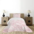 thumbnail image 4 of Ambesonne Marble Print Quilted Bedspread Set 2 Pcs, Soft Granite Texture, Twin Size, Pale Pink, 4 of 5