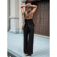 thumbnail image 5 of Women's Wide Leg Sets Deep Neck Camisole Tank Tops Matching 2 Piece Set Pants Outfit Top Black S, 5 of 7