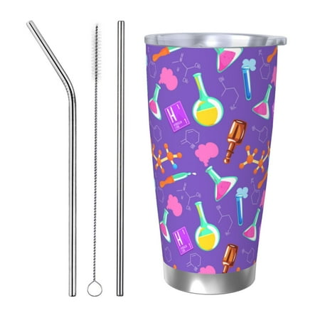

Logiee Chemistry Tools Print 20OZ Car Cup with Lid Stainless Steel Vacuum Insulated Double Wall Travel Tumbler Durable Insulated Coffee Mug Thermal Cup with Straw-Straw Three-piece Set