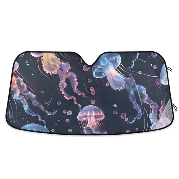 Jellyfish Car Windshield Sun Shade Reflector Sunshade Foldable for Front Keeps Vehicle Cool