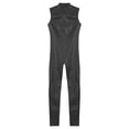 thumbnail image 4 of CHICTRY Kids Girls Metallic Long Jumpsuit Sleeveless Gymnastics Acrobatics Full Length Unitard Bodysuit Black 16, 4 of 5
