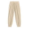 thumbnail image 7 of Pants Elastic Bottom Sweatpants With Pockets Man Solid-Color Loose Casual Pocket Drawstring Elastic-Waist Sports Pants Beige 2Xl, 7 of 7