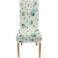 thumbnail image 3 of Abstract Turquoise Dining Chair Covers Set of 4 Beige Pattern and Turquoise Roses and Butterflies on White Background Dining Chair Protector Cover Seat Slipcover for Hotel, 3 of 5