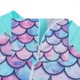 thumbnail image 4 of Jurebecia Girls One Piece Swimsuits Long Sleeve Swimwear UPF 50 Sun Protection with Mermaid Scales Swimsuits Child 130 cm 7-8 Years, 4 of 9