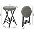 thumbnail image 3 of ILOOXI Cushioned Padded Folding Stool Stackable Portable Folding Chair Round Folding Bar Stool 330lb Capacity Foldable Stool for Home Kitchen Dining Breakfas (Color : Light Green, Size : 50cm/20in), 3 of 7