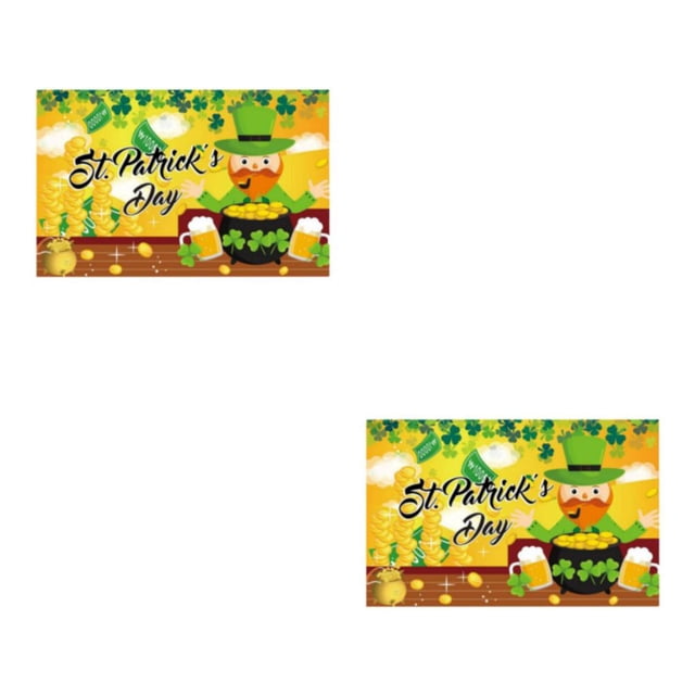 Injueey Irish National Day Wall Background Decor Backdrop Day ST.Patrick'S Shamrock Tipo 1 2piezas