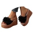 thumbnail image 2 of Wovix Women Stacked Sandals Platform Slippers Open Toe On Heel Breathable Casual Summer Beach Slide Shoes Black 41, 2 of 9