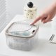 thumbnail image 1 of Mini Desktop Trash Can | Press-Lid Desk Organizer Garbage Basket | Plastic Compact Sundry Storage Bin | Flip Top Lid, Divided Sections, Tidy Container | White or Gray | 6x6x3.2in or 6x6x5.5in | 1, 1 of 6
