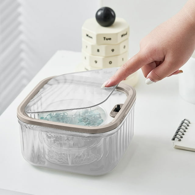 Oefntac up to 40% off Gifts Storage Box Extravagant Mini Desktop Trash Can Household Living Room Desk Basket Press Lid Sundry Storage Clean Trash Cans