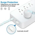 thumbnail image 4 of Lefree Surge Protector Power Strip with USB Ports  4-Foot Extension Cord - 12 Outlet for Indoor/Office Use, White, 4 of 7