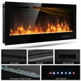 thumbnail image 6 of Gymax 50'' Electric Fireplace Recessed and Wall Mounted 750W/1500W W/ Multicolor Flame, 6 of 10