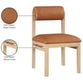 thumbnail image 3 of Meridian Furniture Roundhill Cognac Vegan Leather Upholstered Dining Chair, Set of 2, 3 of 12