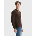 thumbnail image 4 of Hanes Beefy-T Men's Long Sleeve Henley Dark Truffle L, 4 of 9