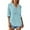 Blue, variant on Womens Shirts Breatthable Hooded V Neck 3/4 Sleeve Beige Tops Lightweight Loose Fit Casual Going Out Top With Pockets For Ladies