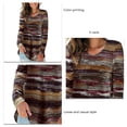 thumbnail image 4 of Camiseta de manga larga con cuello en V para mujer, camisetas holgadas con estampado inferior a la moda para Otoño e Invierno para fiesta, oficina, trabajo informal, 4 of 5
