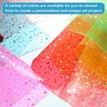 thumbnail image 4 of Holographic Clear Vinyl Film Sparkle Holographic Fabric 12"x48",Fluorescent Orange, 4 of 6