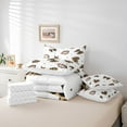 thumbnail image 6 of Homewish Teens Love Heart Stars Print Bedding Comforter Set 7pcs,Kawaii Bowknot Queen Bedding Sets Super Cozy,Cheetah Print Polak Dots Queen Sheet Sets,Lightweight Room Decor,Reversible, 6 of 8