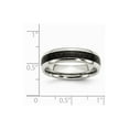thumbnail image 6 of White Stainless Steel Ring Band Wedding Black Carbon Fiber, 6 of 6