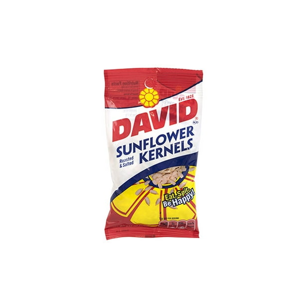 David Kernels Sunflower Kernels, 3.75 oz, 12 Count