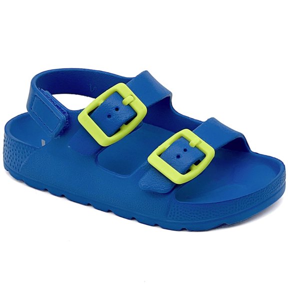 Baby Toddler Boys Girls Double Buckles Slides Sandals with Back Strap Adjustable Lightweight for Kids Water Sandal