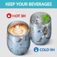 thumbnail image 4 of 12oz Stemless Wine Tumblers Light Blue Baseball Players Pattern Vacuum Insulated Stainless Steel Travel Tumbler Cups Mug with Lid and Straw for Champaign,Cocktail,Beer with Cleaning Brush, 4 of 5