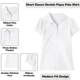 thumbnail image 2 of Girl's 3-Button Short Sleeve Stretch Pique Polo Shirts School Uniform (4-20), 2 of 4