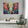 thumbnail image 2 of JRXY  Psychedelic Elephant Tapestry Trippy Watercolor Elephant Wall Tapestry Aesthetic Colorful Cloud Tapestry Spiritual Meditation Tapestry Wall Hanging for Room 40x30in, 2 of 7