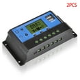 thumbnail image 1 of facefd 2 Pièces LCD 12/24V 10/20/30A Régulateur de Charge Solaire Régulateur Intelligent PWM Timer USB, 1 of 9