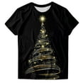 thumbnail image 6 of larppty Christmas T Shirt for Women Christmas Short Sleeve Xmas Graphic Print T Shirt Vacation Outfits (Gold, XL), 6 of 7