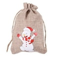 thumbnail image 2 of Agiferg Christmas Printed Linen Gift Bag Santa Backpack Candy Bag Apple Bag 1PC, 2 of 9