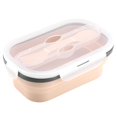 thumbnail image 1 of Fdit Food Grade Silicone Foldable Lunch Box Portable Rectangle Food Storage Container, Food Container, Folding Lunch Box, 1 of 7