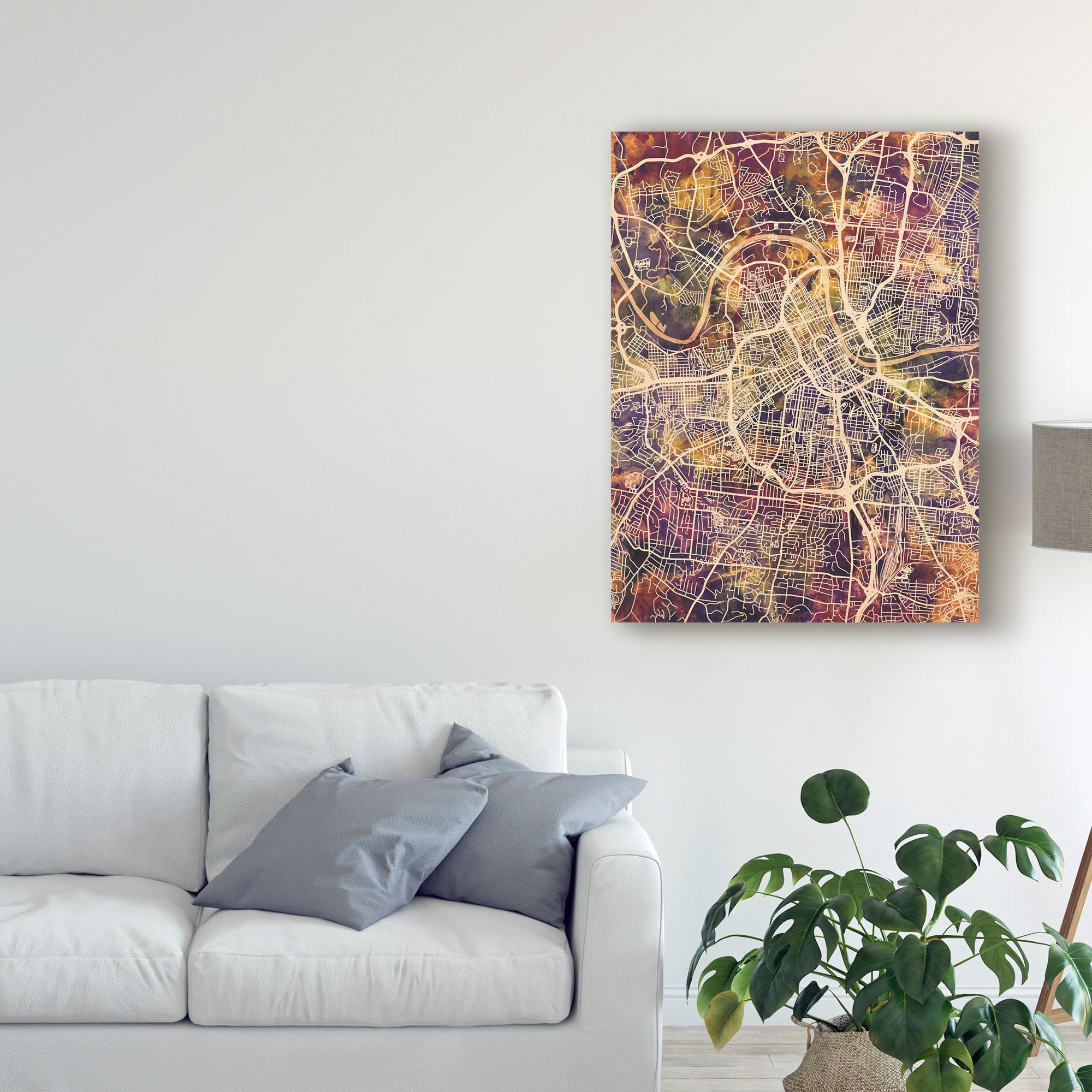 Trademark Fine Art 'Nashville Tennessee City Map II' Canvas Art by Michael Tompsett