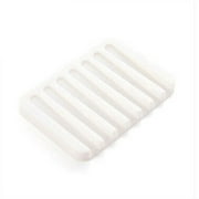Flmtop Flexible Bathroom Silicone Soap Dish Storage Holder Soapbox Plate Tray Drain