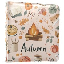 FORMRS 3 Ring Photo Album 4"x6" Self Adhesive Large Capacity PU Leather Cover, Campfire Pattern