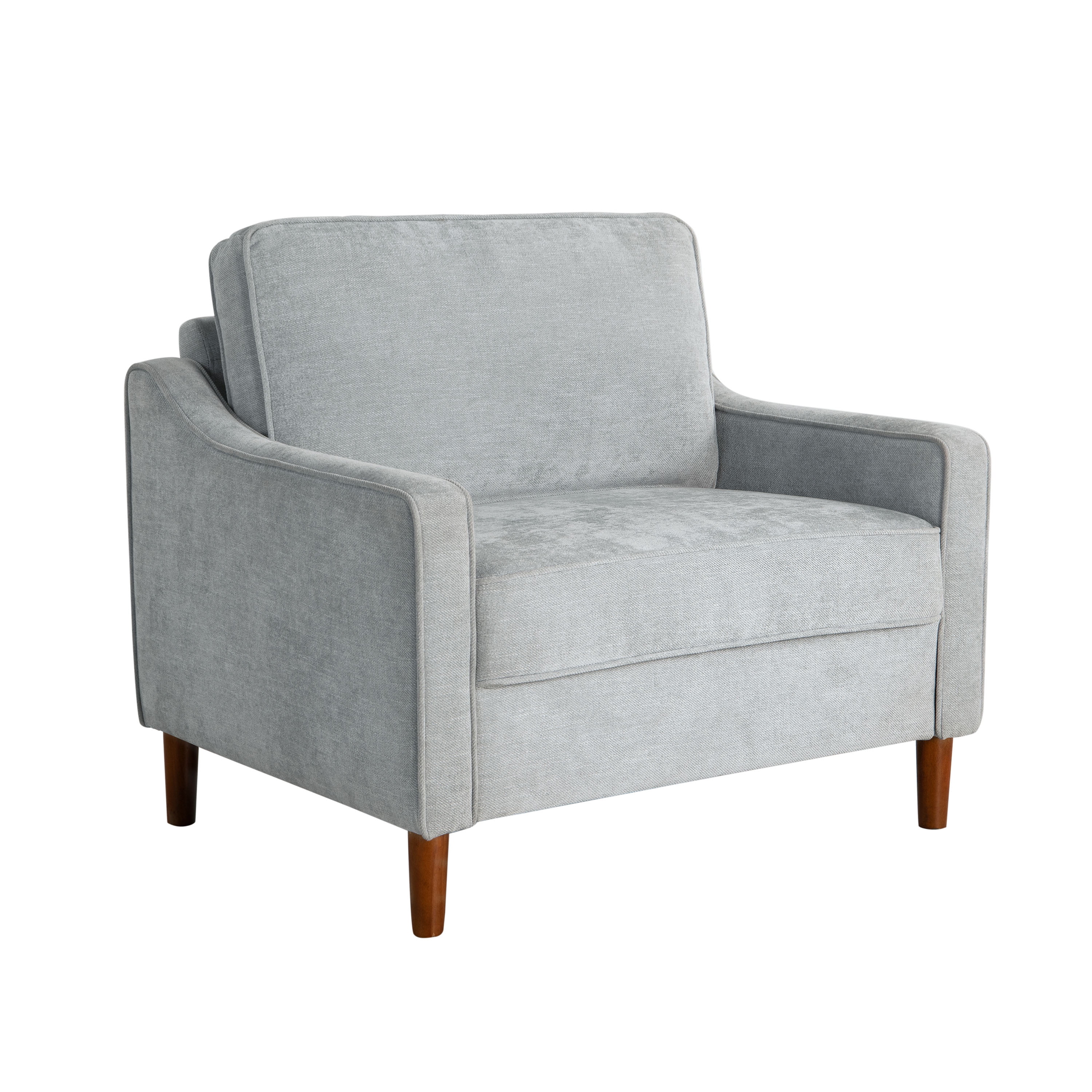 Studio Living Sanborn Modern Arm Chair, Light Gray Woven Fabric