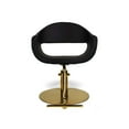 thumbnail image 2 of Salon Styling Chair MILLA Black Seat Gold Base, Beauty Salon Barbershop Hair Studio Professional Furniture and Equipment, 2 of 8