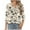 Khaki 02, variant on T-Shirts for Women 3/4 Sleeve V-Neck Floral Printed Casual Dressy Tunic Tops Laides T-Shirts