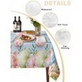 thumbnail image 5 of Easter Rectangle Tablecloth, Spring Bunny Feet Flowers Eggs Blue Wooden Grain Waterproof & StainResistant Tablecloth, Washable Oil-proof Table Cover for Dining/Party/Wedding/Camping/Buffet 52x70 In, 5 of 9